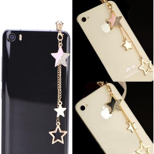 New Fashion Star Universal 3.5mm Jack Headphone Port Dust Plug Phone Accessories For Samsung iPhone Smartphone Anti Dust Plug
