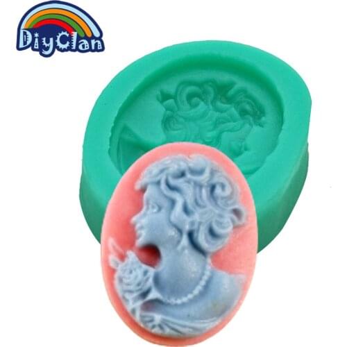 New arrival Head portrait beauty girl silicon fondant cake molds Chocolate mold cake tools kitchen baking resin moulds F0181TX35