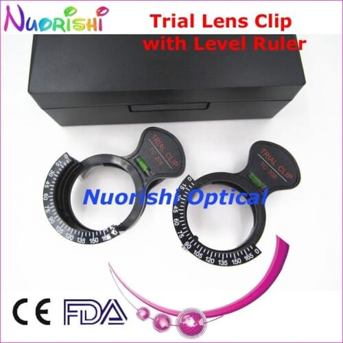 TC206S Optometry Optical Ophthalmic Trial Lens Clip Frame With Level Ruler By Black Hard Plastic Case Packed Free Shipping