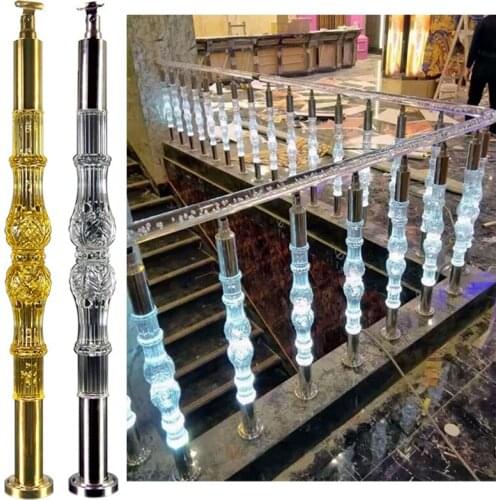 Plexiglass stair railing, elegant transparent acrylic handrail pillar can be used for stair decoration