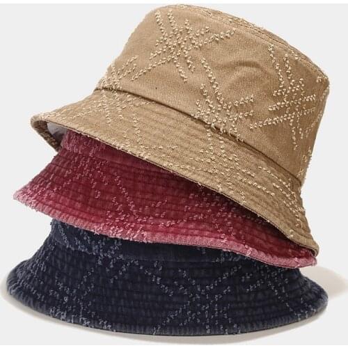 New Fashion Unisex Bucket Hat Womens Summer Panama Printing Fishermen Hat Outdoor Sun Protection Cap Classic Cotton Retro Hat