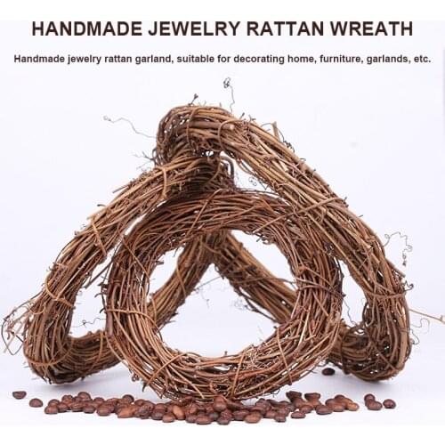 Retro Christmas Wreath Hang Natural Garland Dried Rattan Xmas Home Wall Decor SCIE999