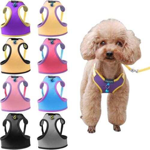With Bell Walking Leash Pet Cat Harness Vest Cat Supplies for Kitten Puppy Small Medium Dog Pet Products Adjustable Cat Leads