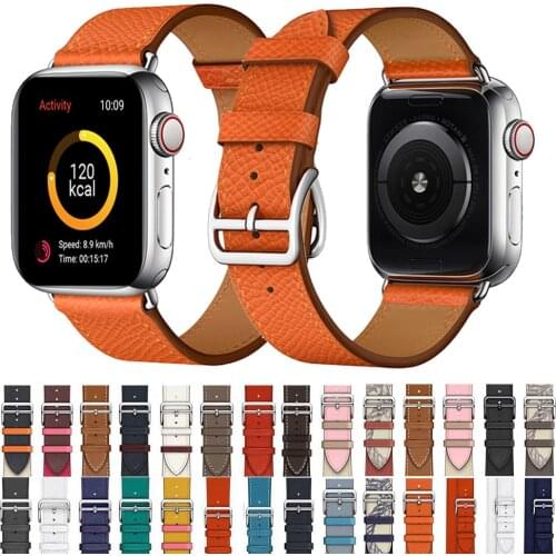 Cow Leather strap For Apple Watch 5 band 44mm iwatch Series 4 3 2 1 watch Accessories 42mm loop 38mm bracelet Replacement 40mm