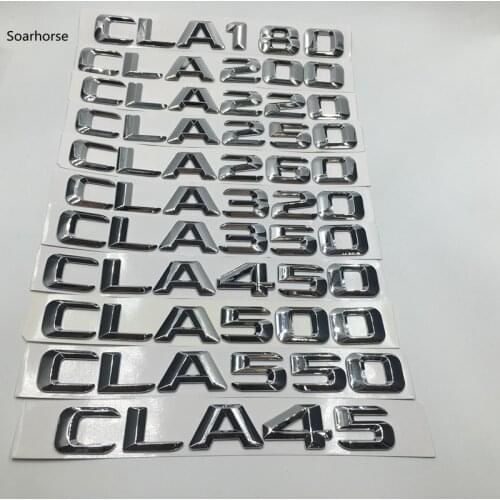 Soarhorse Car Rear Letters Badge Logo Decal for Mercedes Benz W117 CLA Class CLA180 CLA200 CLA220 CLA250 CLA45 Emblem