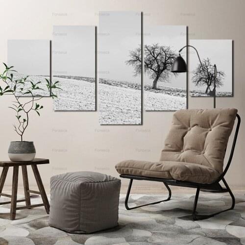 Modern Canvas Pictures HD Printed Wall Art 5 Pieces Abstract Tree Mountain Landscape Living Room Home Decoration Paintings