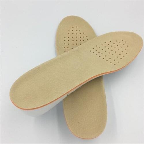 Free Size Unisex Height Increase Insole Pad Stretch Breathable Shoe Insole Men Women Pigskin Sports Lift Increase Insole