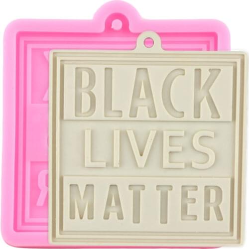 Super Glossy Black Lives Matters Letters Silicone Mold Craft Keychain Epoxy Resin Molds Pendant DIY Clay Jewelry Making Molds