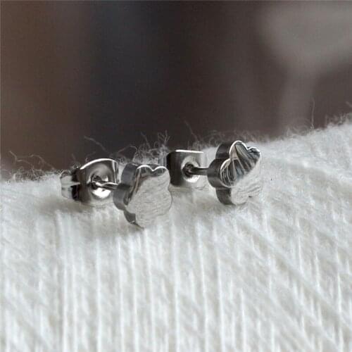 Titanium Flower Stud Earrings 316l Stainless Steel Jewelry IP Plating No Fade Allergy Free