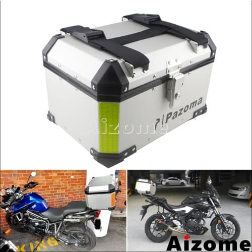 Universal Motorcycle Top Case Aluminum 45L Cargo Tail Box Motorbike Street Bike Rear Luggage Lock Topcase For BMW Honda Triumph