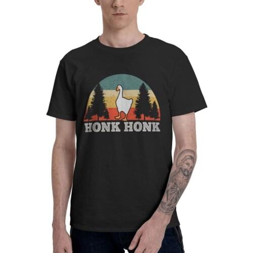 Vintage Untitled Goose Game T-Shirts Men Fashion T Shirts Short Sleeve Honk Honk Tshirts Cotton Tee Top Clothing