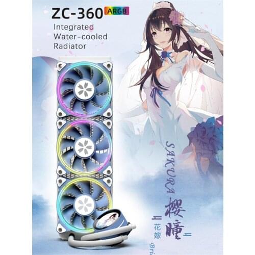 Yeston CPU Liquid Cooler All-in-One ARGB Close-Loop 360mm Adjustable PWM Radiator Fan for AMD Ryzen