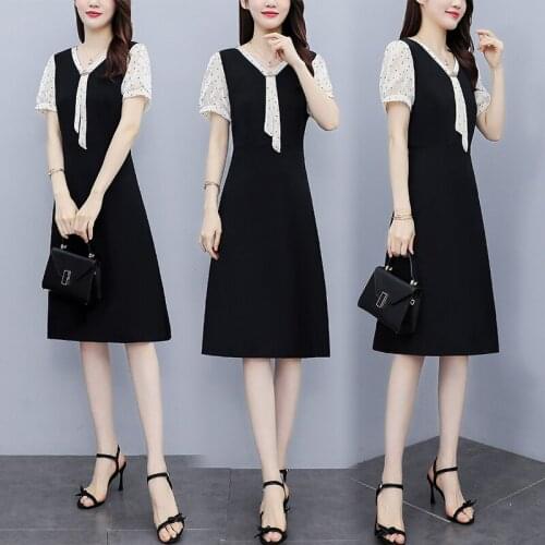 Women plus size L-5XL summer dress XXL XXXL 3XL XXXXL 4XL XXXXXL slim Casual loose blouses blusas party V-neck beach Swing dress