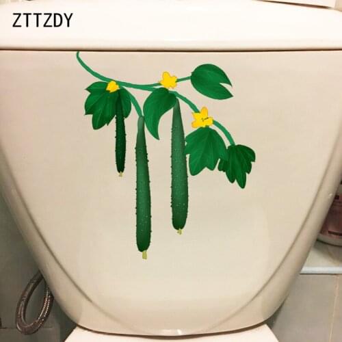 ZTTZDY 20.6*23.8CM Cucumber Vine Creative Toilet Sticker Decor Home Kitchen Wall Decals T2-0107
