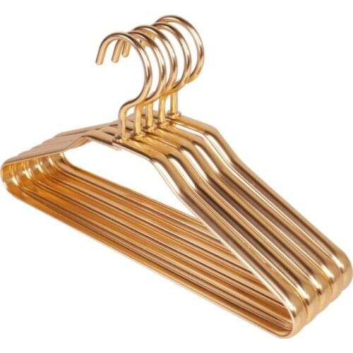 100pcs Golden Silver Aluminum Alloy Shirts Dress Hanger Luxury Anti-rust Kids Baby Clothes Drying Rack