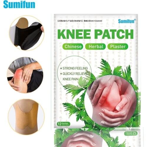 Sumifun 12Pcs/Bag Knee Plaster Wormwood Extract Analgesic Patches Orthopedic Joint Arthritis Back Body Effective Pain Killer