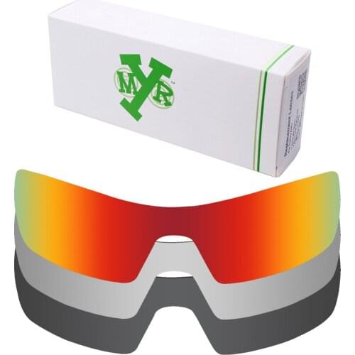 3 Pieces Mryok POLARIZED Replacement Lenses for Oakley Oil Rig Sunglasses Stealth Black & Fire Red & Silver Titanium