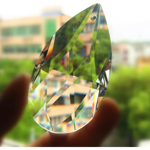30pcs 63mm Angle Tear Drop Transparent K9 Crystal Chandelier Pendants Shiny Suncatchers Christmas Tree Decoration Accessories