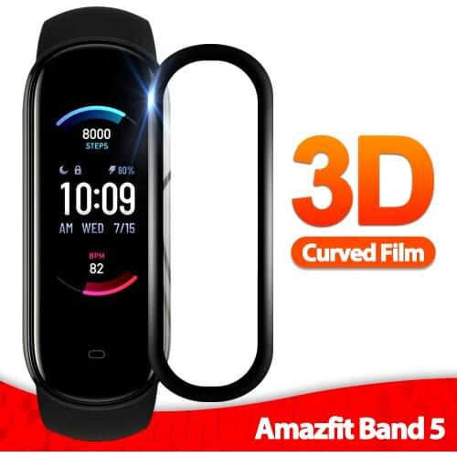 3D Soft Fibre Glass Protective Film Cover For Xiaomi Huami Amazfit Band 5 Full Screen Protector for Amazfit Band 5 Smart Watch