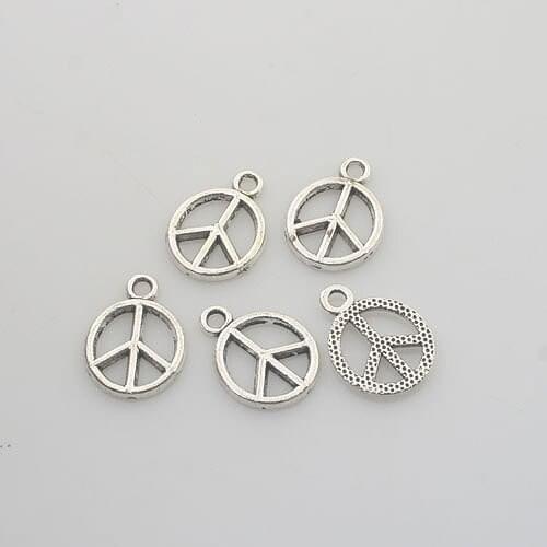 40pcs Tibetan Silver peace sign charms X0135