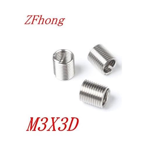 50pcs M3 M3*3D stainless steel wire thread insert