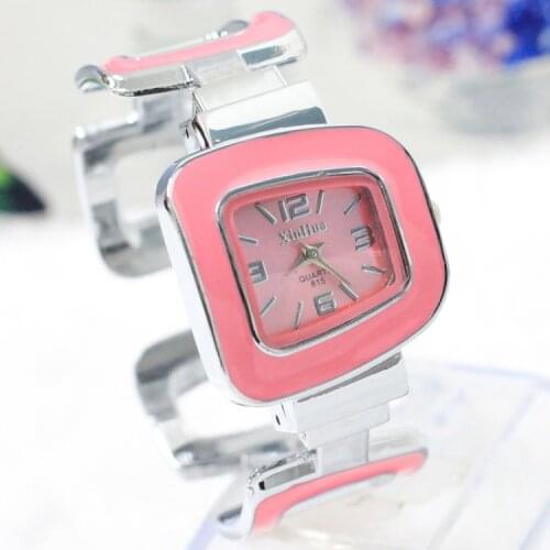 6 Colors Fashion Brand New Girls Ladies Womens Dress Charms Bracelet Bangle Clock Trapezoid Small Dial Quartz Watches reloj muje