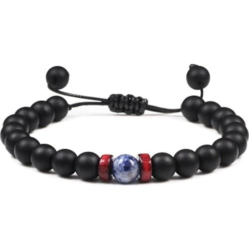 8mm Matte Stone Bracelet Men Moonstone Beads Tibetan Buddha Charms Handmade Bracelets&Bangles Natural Beaded Chakra Yoga Jewelry