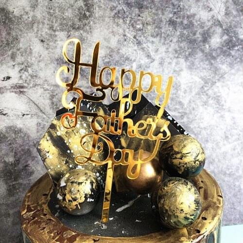 Acrylic Cake Topper Happy Fathers Day Cake Topper Simple Letter Fathers Birthday Cupcake Topper Party Cake Decorations