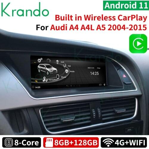 Krando Android 10.0 8G 128G ROM 8.8'' car radio dvd navigation for Audi A4 A4L A5 2009-2015 multimedia system player