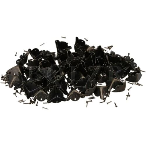 BQLZR 19 x 19mm Bronze Wooden Case Jewelry Box Corner Protector Furniture Hardware Pack of 200