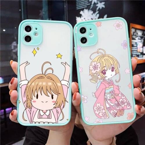 Cardcaptor Sakura Phone Case Matte transparent For blue iPhone 12 Mini 11 Pro XR XS Max 7 8 Plus X Back Cover