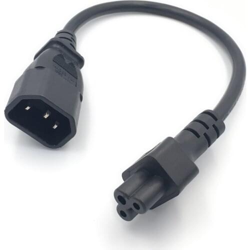 Black 20CM Copper 10A 250V Standart IEC320 C14 male to C5 female UPS PDU APC laptop power conversion wire