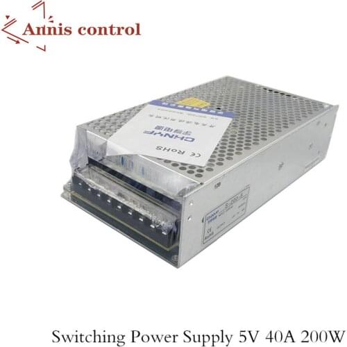 DC 5V 40A 200W Switching Power Supply Driver Strip AC100 ~ 120/200 ~ 240V 50