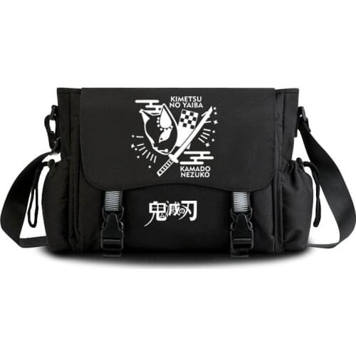 Demon Slayer: Kimetsu no Yaiba messenger bag Casual Anime Hashibira Inosuke cosplay student cover shoulder bag for men teenagers
