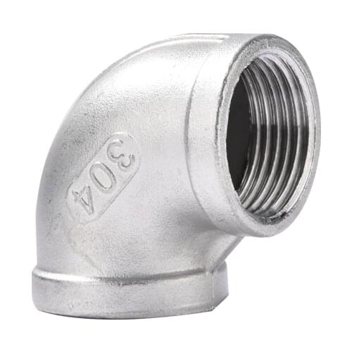 1/8" 1/4" 3/8" 1/2" 3/4" 1" BSP Female Thread 304 Stainless Steel 90 Degree Elbow Pipe Fitting Connector Coupler Adapter