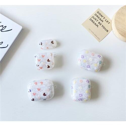 Interesting Heart Flower Pattern Cases for Apple Airpods 1 2 Earphone Case Cute Cover for Air Pods Pro Shell Sleeve Coque