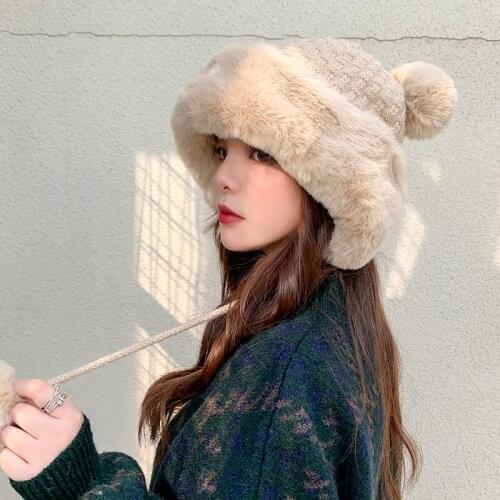 Faux Fur Women Hat Mongolian National Cap Princess Hat Thicken Woolen Cap Earmuffs Cap