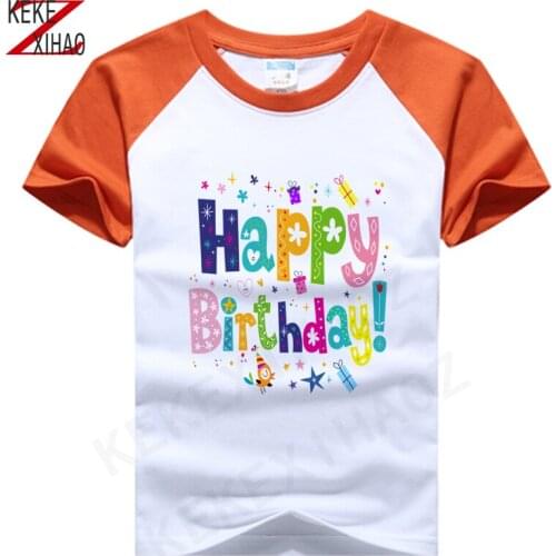 Baby Boy Girl Summer Top Short Sleeve T-Shirt Kids Cotton Undershirts Tee T Shirt Children Clothing 2-14 Year For Birthday Gift