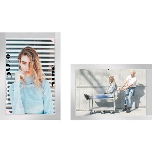 2pcs Wall Label Frame Sticky Soft Magnetic Strong Suction A4/A3 Pressure-sensitive Adhesive Back Poster Presentation File Folder