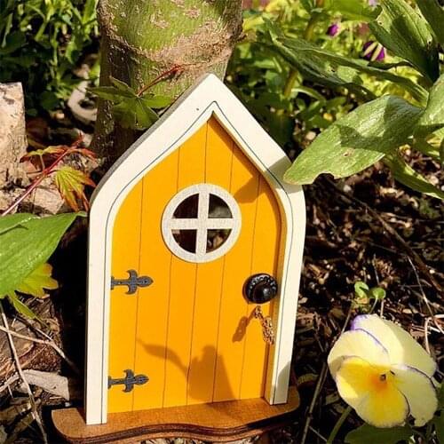 Miniature Fairy Gnome Window Door Elf Home For Yard Art Garden Sculpture Statues Decor Handicraft Outdoor Household Fairy Garden