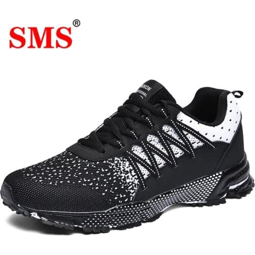 SMS New Men Running Shoes Breathable Outdoor Sports Shoes Lightweight Sneakers Summer Comfortable Zapatillas Training Footwear