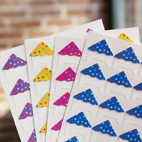 24 Pcs/lot 1 Sheet DIY Cute Colored Dots Corner Paper Stickers for Photo Album Scrapbooking Handwork Frame Albums Decoration