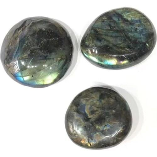 Natural stone crystals gemstone labradorite palm stone healing reiki stone for room decoration