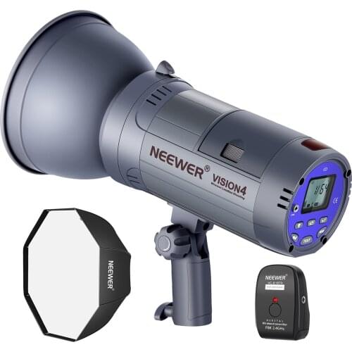 Neewer Vision 4 300W Li-ion Battery Powered (700 Full Power Flashes) Studio Flash Strobe with 2.4G System,2 Packs Li-ion Battery