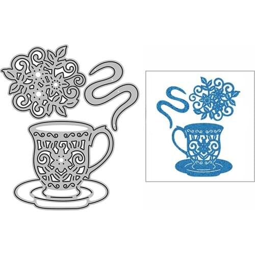 New Flower Cups Saucers Craft Embossing Mold 2021 Metal Cutting Dies for DIY Decorative Scrapbooking Album Card Making No Stamps