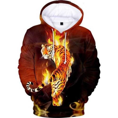 New Beast Wolf Pullovers Clothes Hip Hop 3D Print Spring Autumn Men Women Hot Sale Wild Animal Hoodies Popular Tiger Sweatshirts