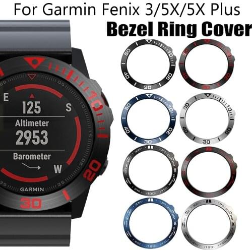Bezel Ring Styling Frame Case for Garmin Fenix 5x 5x Plus 3 Smart Watch Stainless Steel Cover Anti-scratch Protection Ring