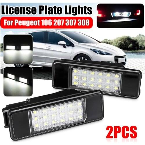 Pair LED License Plate Lights 6340.A3 For Peugeot 106 207 307 308 406 407 508 Citroen C3 C4 C5