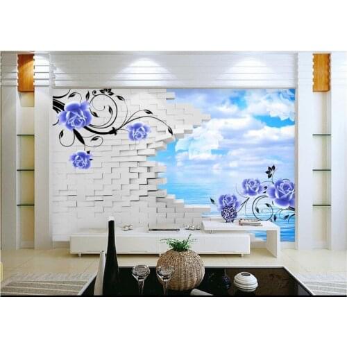 Custom photo wallpaper 3d wall murals wallpaper 3 d TV setting wall fashion flowers background wall papers for living room decor