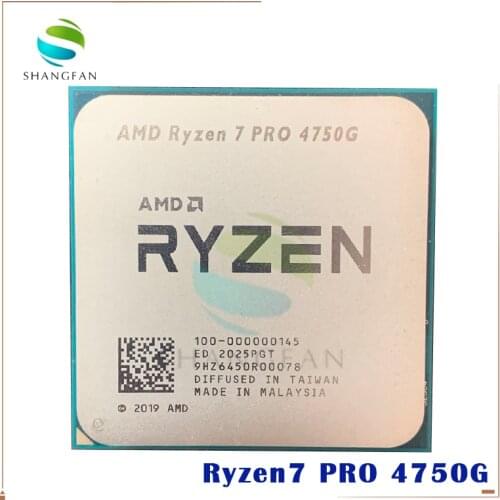 AMD Ryzen 7 PRO 4750G R7 PRO 4750G 3.6 GHz Eight-Core Sixteen-Thread 65W CPU Processor L3=8M 100-000000145 Socket AM4 NO FAN